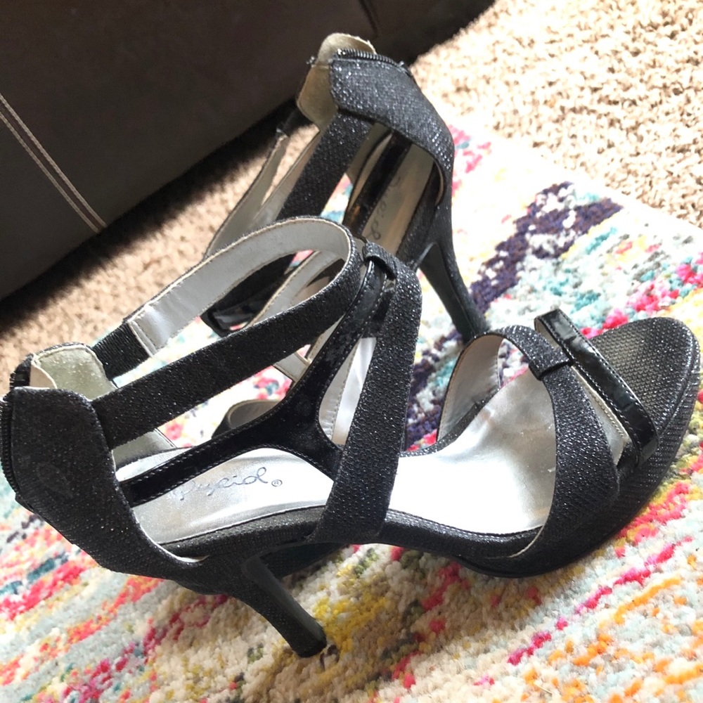 Black Sparkle Heels